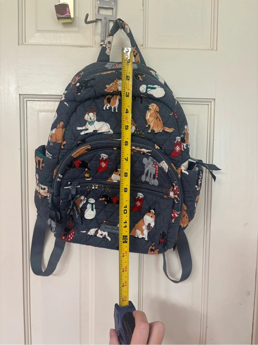 Vera Bradley Gray Quilted Dog Print Backpack